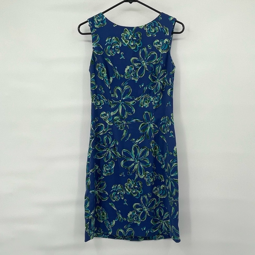 Vintage 90s U2 Wear me out blue floral shift dress